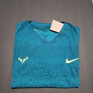 Rare, Nike Court Dri-Fit FD5409-381 Nadal Tennis Top Men TEAL. Size XL. OG Polo.